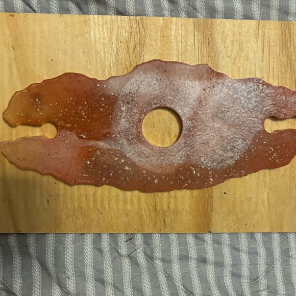 Burnt orange Glitter Resin wine bottle and glass holder - Picture 2 of 4